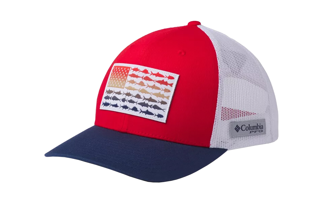 Columbia PFG Mesh Snap Back Fish Flag Ball Cap